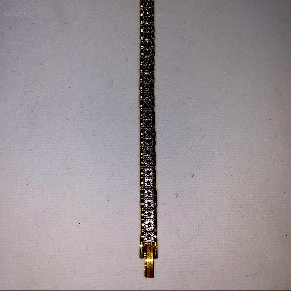 10k Gold & Silver Plated Bracelet Link New Jewelry - Picture 2 of 9